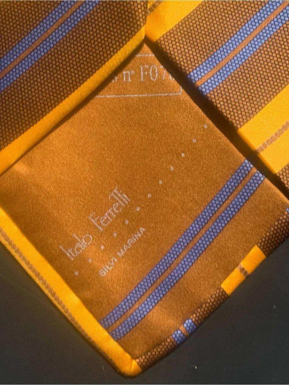 Italo Ferretti Silvi Marina Mens Tie Necktie Silk Italy Hand Made Striped